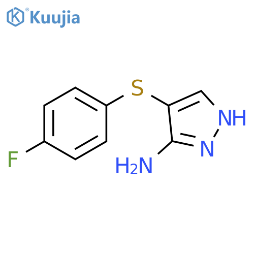 4-(4-fluorophenyl)sulfanyl-1H-pyrazol-3-amine structure