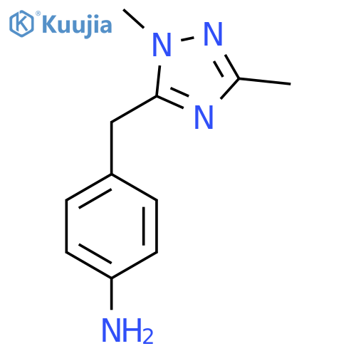 4-(dimethyl-1H-1,2,4-triazol-5-yl)methylaniline structure