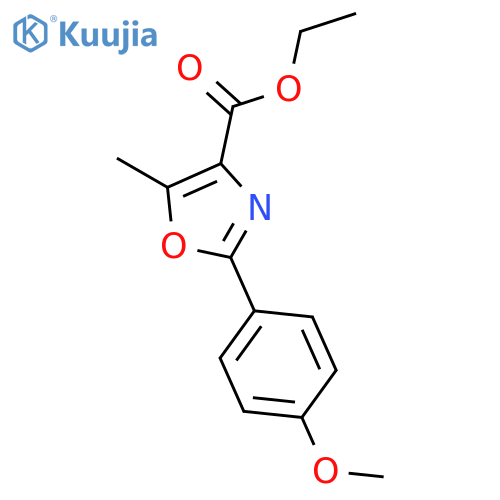 4-Oxazolecarboxylic acid, 2-(4-methoxyphenyl)-5-methyl-, ethyl ester structure