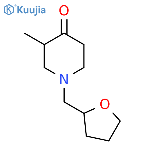 3-methyl-1-[(oxolan-2-yl)methyl]piperidin-4-one structure