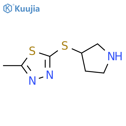 2-Methyl-5-(pyrrolidin-3-ylsulfanyl)-1,3,4-thiadiazole structure