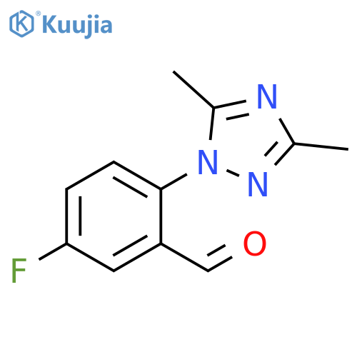 2-(dimethyl-1H-1,2,4-triazol-1-yl)-5-fluorobenzaldehyde structure