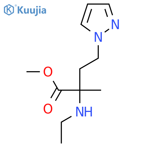 methyl 2-(ethylamino)-2-methyl-4-(1H-pyrazol-1-yl)butanoate structure