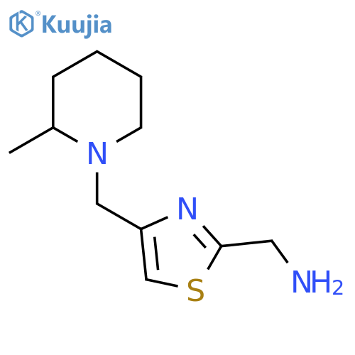 (4-((2-Methylpiperidin-1-yl)methyl)thiazol-2-yl)methanamine structure