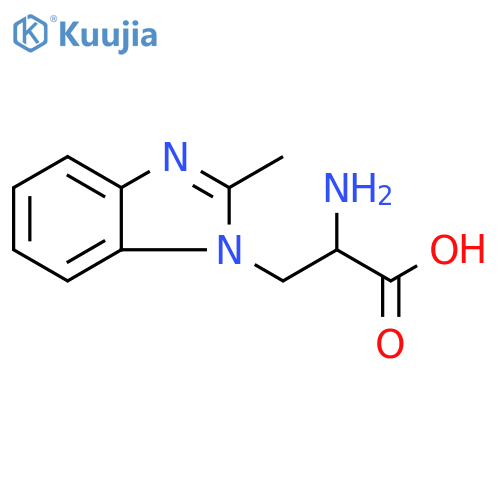 2-amino-3-(2-methyl-1H-1,3-benzodiazol-1-yl)propanoic acid structure
