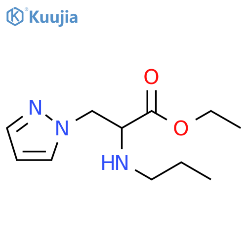 ethyl 2-(propylamino)-3-(1H-pyrazol-1-yl)propanoate structure