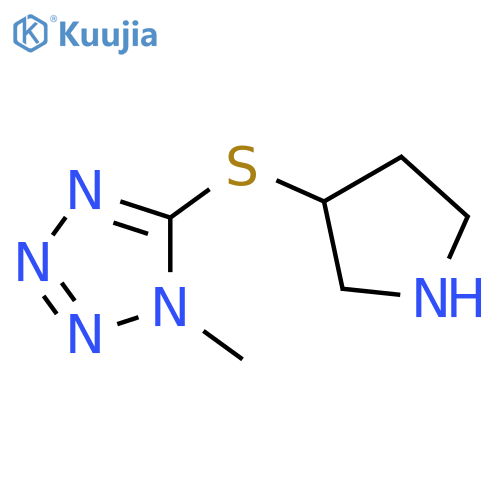 1-methyl-5-(pyrrolidin-3-ylsulfanyl)-1H-1,2,3,4-tetrazole structure