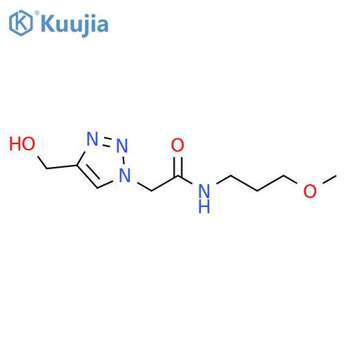 2-[4-(hydroxymethyl)-1H-1,2,3-triazol-1-yl]-N-(3-methoxypropyl)acetamide structure