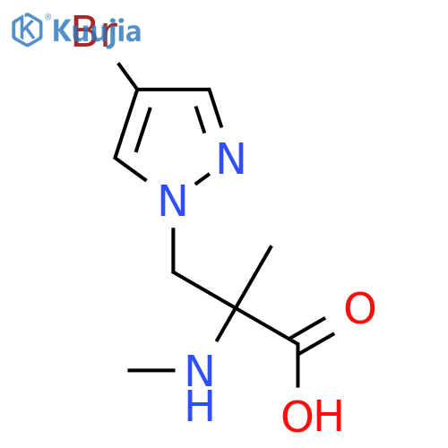 3-(4-bromo-1H-pyrazol-1-yl)-2-methyl-2-(methylamino)propanoic acid structure