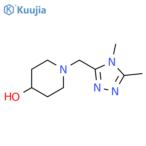 1-[(4,5-dimethyl-4H-1,2,4-triazol-3-yl)methyl]piperidin-4-ol structure