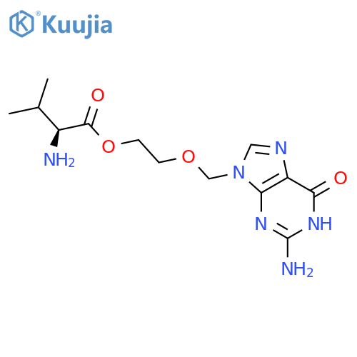 2-(2-amino-6-oxo-6,9-dihydro-1H-purin-9-yl)methoxyethyl (2S)-2-amino-3-methylbutanoate structure