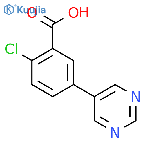 2-chloro-5-(pyrimidin-5-yl)benzoic acid structure