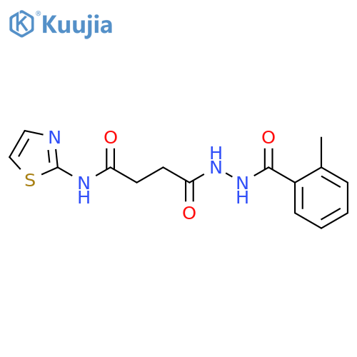 Benzoic acid,2-methyl-, 2-[1,4-dioxo-4-(2-thiazolylamino)butyl]hydrazide structure