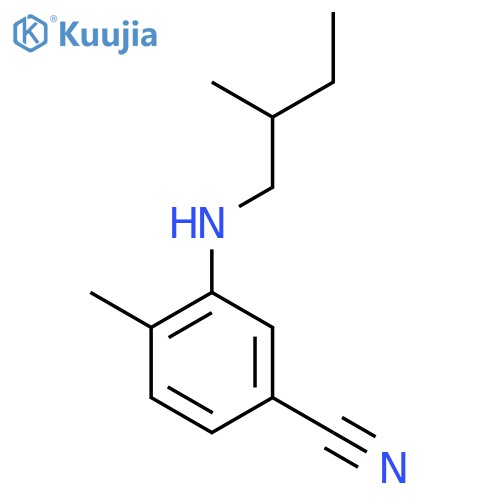 4-methyl-3-(2-methylbutyl)aminobenzonitrile structure