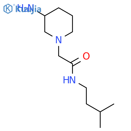 2-(3-aminopiperidin-1-yl)-N-(3-methylbutyl)acetamide structure