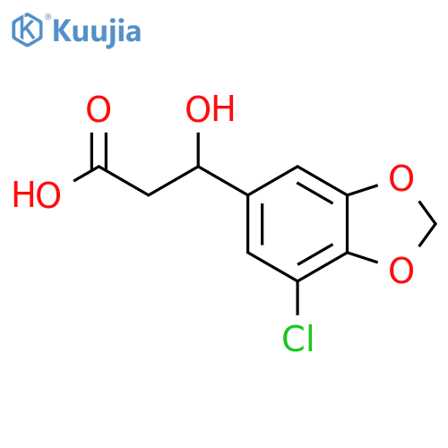 3-(7-chloro-1,3-dioxaindan-5-yl)-3-hydroxypropanoic acid structure