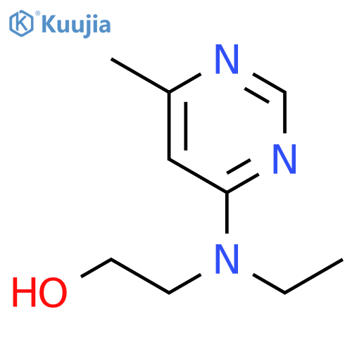 2-[ethyl(6-methylpyrimidin-4-yl)amino]ethan-1-ol structure