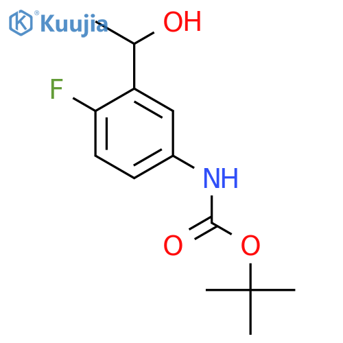 tert-butyl N-[4-fluoro-3-(1-hydroxyethyl)phenyl]carbamate structure