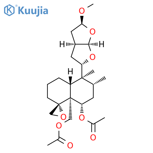 Spiro[naphthalene-1(8aH),2'-oxirane]-8a-methanol, 8-(acetyloxy)-5-[(2S,3aS,5S,6aR)-hexahydro-5-methoxyfuro[2,3-b]furan-2-yl]octahydro-5,6-dimethyl-, acetate, (1R,4aR,5S,6R,8S,8aR)- structure