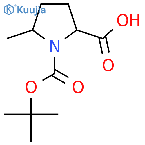 1-tert-butoxycarbonyl-5-methyl-pyrrolidine-2-carboxylic acid structure