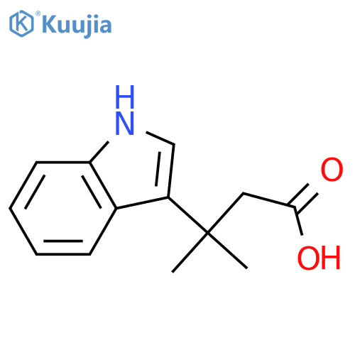 3-(1H-indol-3-yl)-3-methylbutanoic acid structure