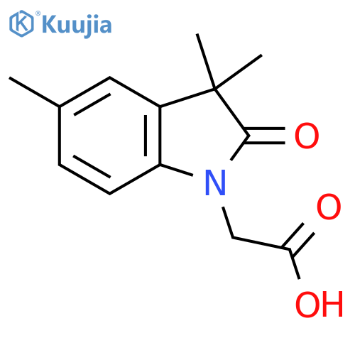 2-(3,3,5-trimethyl-2-oxo-indolin-1-yl)acetic acid structure