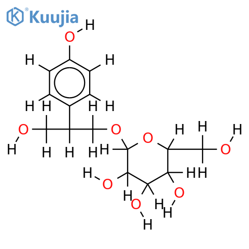 2-(4-hydroxyphenyl)propane-1,3-diol-1-O-beta-D-glucopyranoside structure
