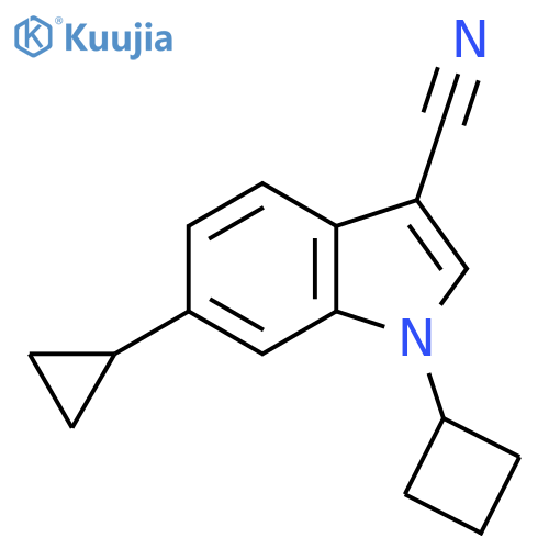 1-Cyclobutyl-6-cyclopropyl-1H-indole-3-carbonitrile structure