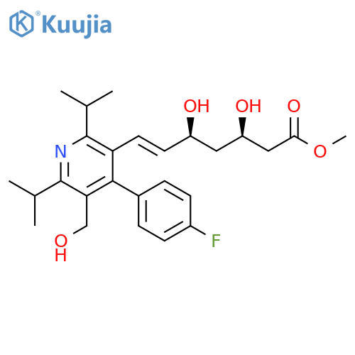 Methyl rel-(E)-7-2,6-Diisopropyl-4-(4-fluorophenyl)-5-hydroxymethylpyridinyl-3,5-dihydroxy-6-heptenoate structure