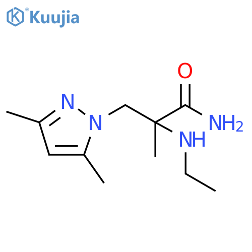 3-(3,5-dimethyl-1H-pyrazol-1-yl)-2-(ethylamino)-2-methylpropanamide structure