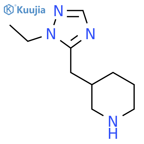 3-[(1-ethyl-1H-1,2,4-triazol-5-yl)methyl]piperidine structure
