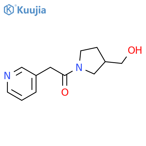 1-[3-(hydroxymethyl)pyrrolidin-1-yl]-2-(pyridin-3-yl)ethan-1-one structure