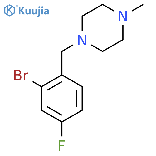 1-(2-Bromo-4-fluorobenzyl)-4-methylpiperazine structure