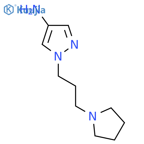 1-3-(pyrrolidin-1-yl)propyl-1H-pyrazol-4-amine structure
