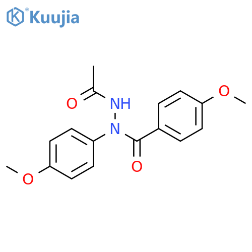 Benzoic acid, 4-methoxy-, 2-acetyl-1-(4-methoxyphenyl)hydrazide structure