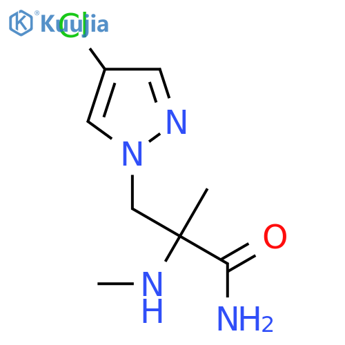 3-(4-chloro-1H-pyrazol-1-yl)-2-methyl-2-(methylamino)propanamide structure