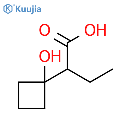 2-(1-hydroxycyclobutyl)butanoic acid structure