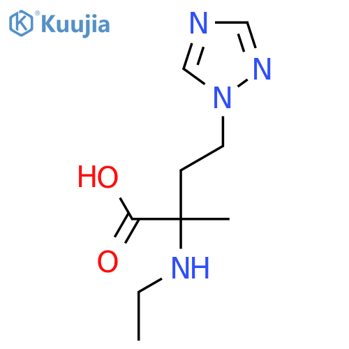 2-(ethylamino)-2-methyl-4-(1H-1,2,4-triazol-1-yl)butanoic acid structure