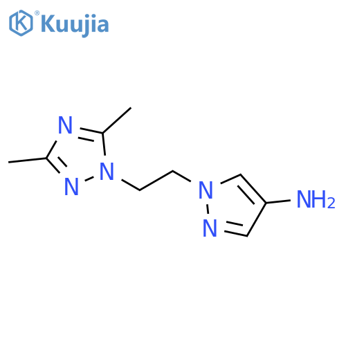 1-2-(dimethyl-1H-1,2,4-triazol-1-yl)ethyl-1H-pyrazol-4-amine structure