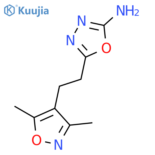 5-[2-(3,5-dimethylisoxazol-4-yl)ethyl]-1,3,4-oxadiazol-2-amine structure