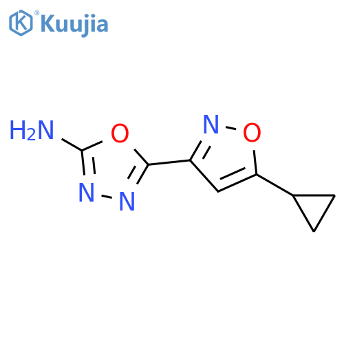 5-(5-cyclopropylisoxazol-3-yl)-1,3,4-oxadiazol-2-amine structure