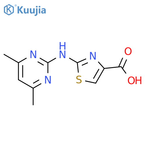 2-[(4,6-Dimethylpyrimidin-2-yl)amino]-1,3-thiazole-4-carboxylic acid structure