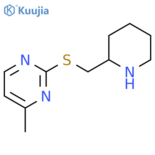 4-methyl-2-{[(piperidin-2-yl)methyl]sulfanyl}pyrimidine structure