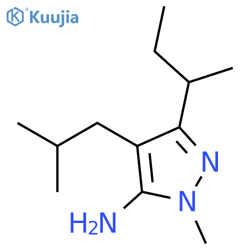 3-(butan-2-yl)-1-methyl-4-(2-methylpropyl)-1H-pyrazol-5-amine structure