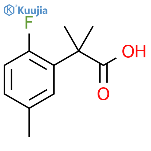 2-(2-fluoro-5-methylphenyl)-2-methylpropanoic acid structure