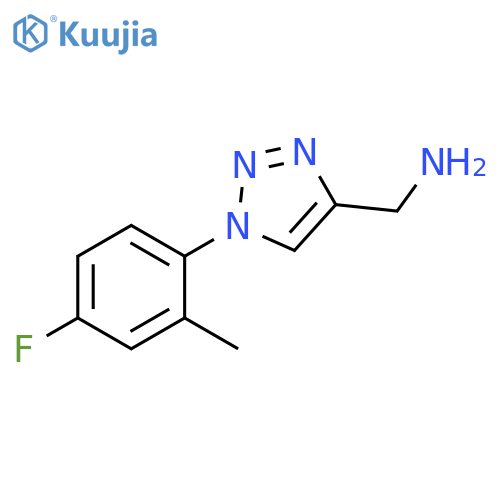 [1-(4-fluoro-2-methylphenyl)-1H-1,2,3-triazol-4-yl]methanamine structure