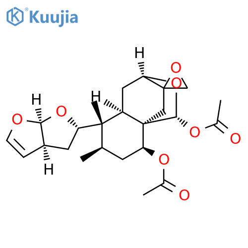 Spiro[3H-3,8a-ethano-1H-2-benzopyran-9,2'-oxirane]-1,8-diol,hexahydro-5,6-dimethyl-5-[(2S,3aS,6aS)-2,3,3a,6a-tetrahydrofuro[2,3-b]furan-2-yl]-,1,8-diacetate, (1R,2'R,3R,4aR,5S,6R,8S,8aR)- structure
