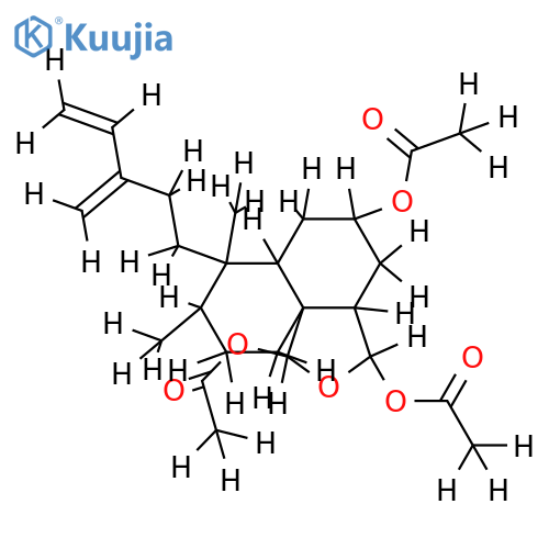2beta,18xi,19x-triacetoxy-4xi,17alpha,19alpha,20beta-(-)-cleroda-13(16),14-diene-18,19-oxide structure