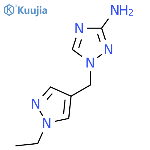 1-(1-ethyl-1H-pyrazol-4-yl)methyl-1H-1,2,4-triazol-3-amine structure
