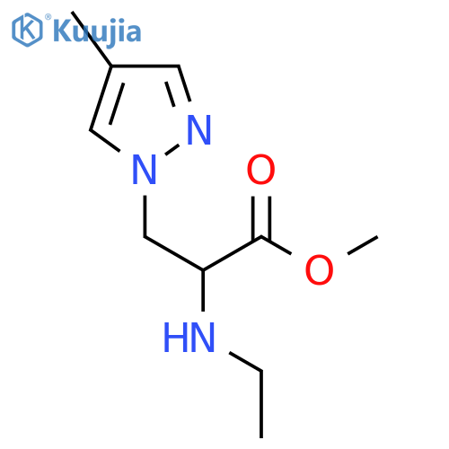 methyl 2-(ethylamino)-3-(4-methyl-1H-pyrazol-1-yl)propanoate structure